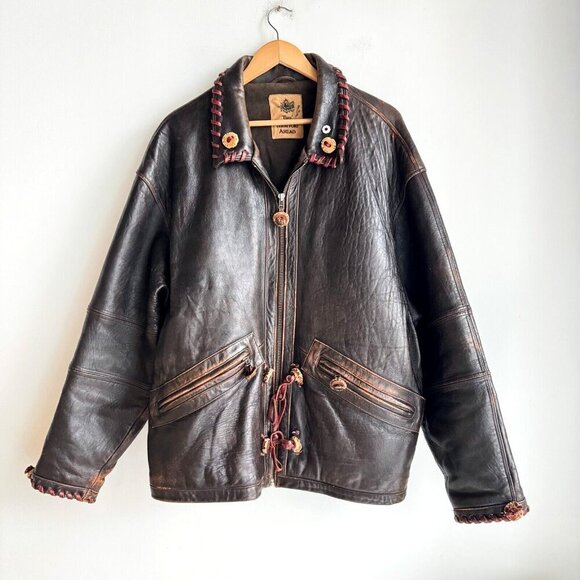 The Territory Ahead Distressed Leather Men's Jacket l/XL